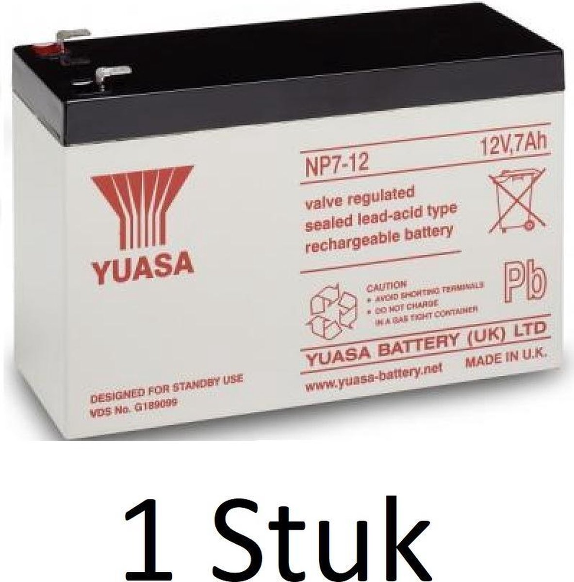 1 Stuk Yuasa lead-acid Batterij NP7-12 - Yuasa