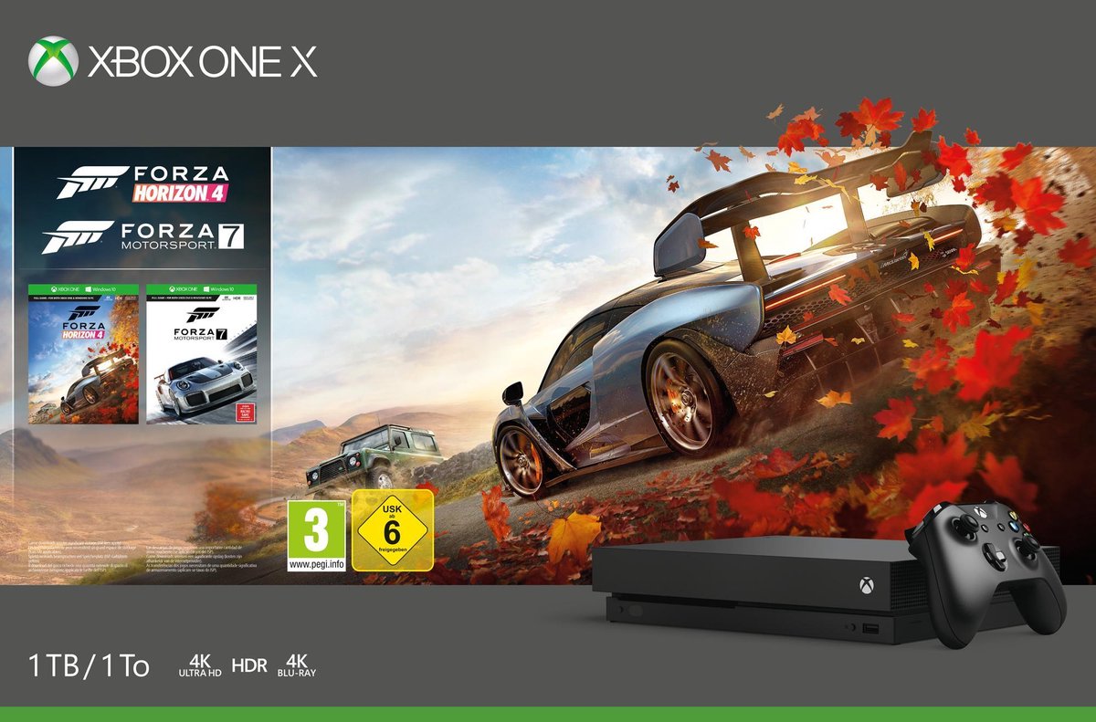 Xbox One X console 1 TB + Forza Horizon 4 + Forza Motorsport 7 | bol