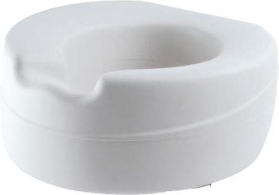 Witte toiletverhoger met een uitsparing aan de voorkant.