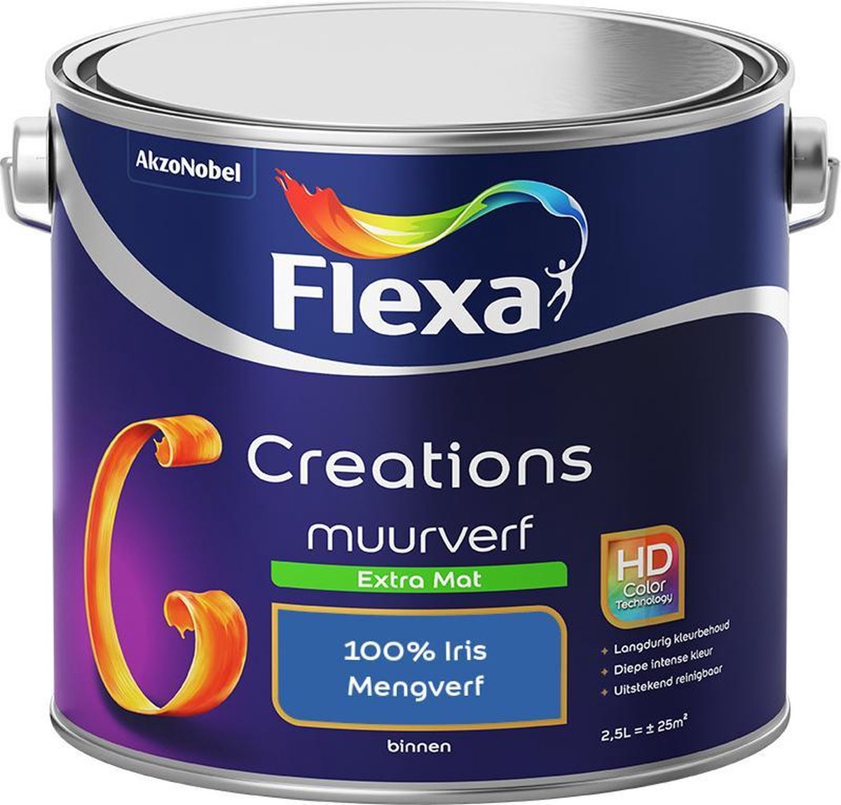 Flexa Creations Muurverf - Extra Mat - Mengkleuren Collectie - 100% Iris - 2,5 liter