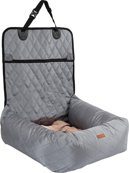 Deluxe 2 in 1 autostoel en bed hond - GRIJS | bol.com