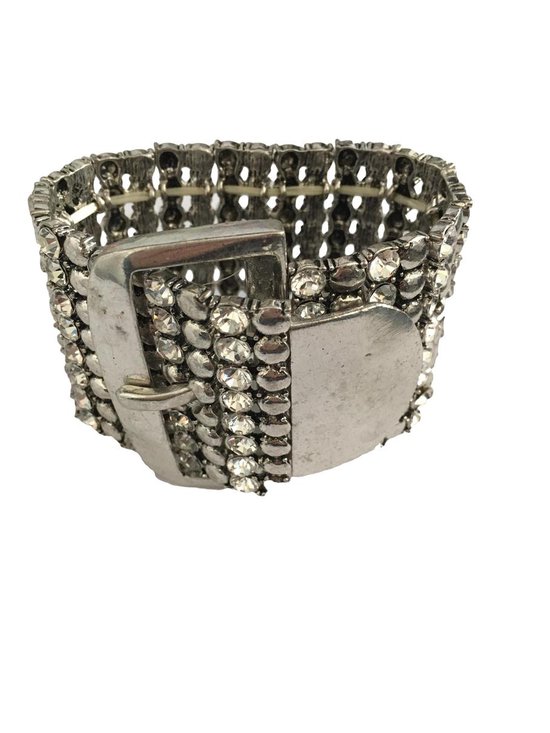 Petra's Sieradenwereld - Armband metaal op elastiek met strass (14)