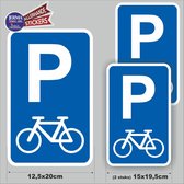 Fietsenstalling P sticker set van 3 maat L.