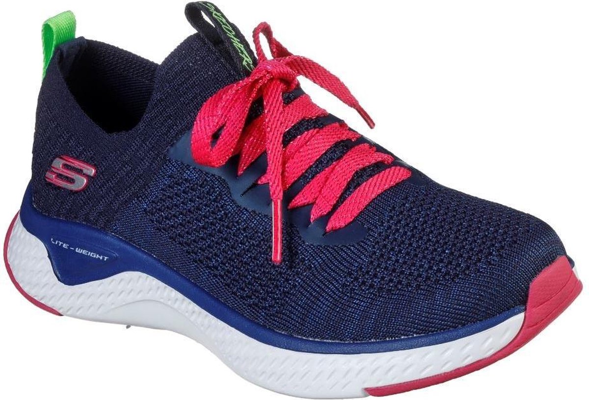 bol.com | Skechers Solar Fuse ILY donkerblauw roze sneakers kids (996475L  NVMT)
