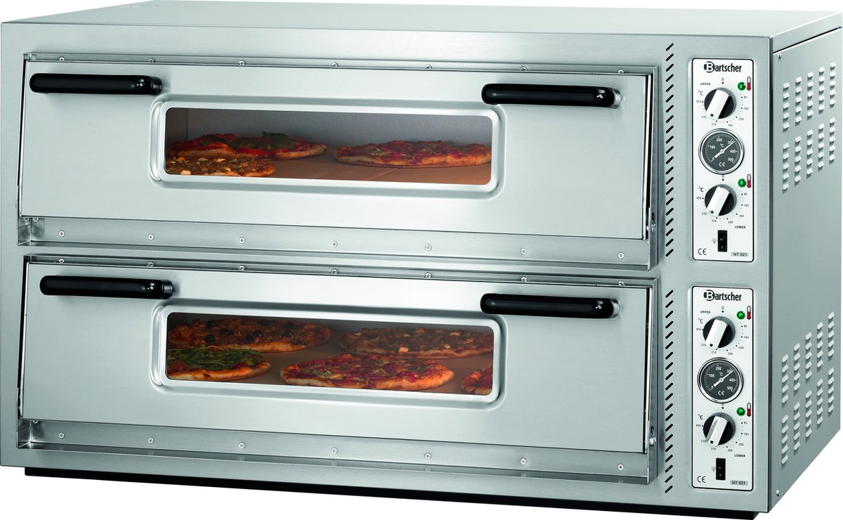 Bol.com Pizzaoven Dubbel Elektrisch | 2 x 6 Pizza's Ã˜30cm | 400V | 12kW | 1210x830x(H)770mm aanbieding