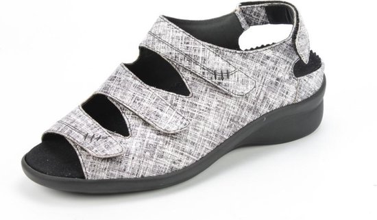 Durea Sandalen 7350 Wit Zwart Print Wijdte K Uitneembaar Voetbed | bol.com