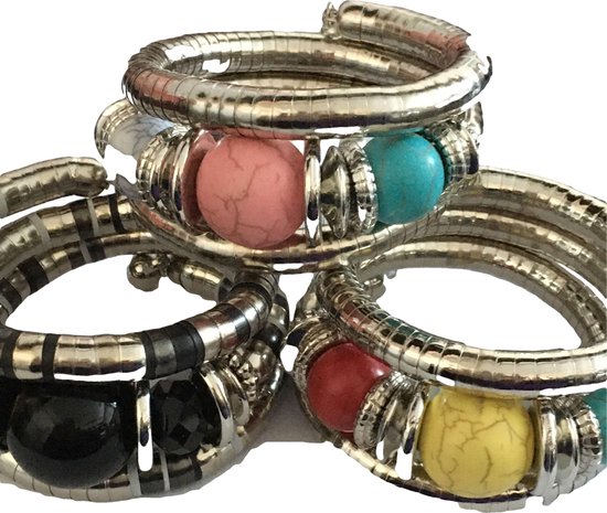 Petra's Sieradenwereld - Slangarmband set van 3 mix kleur (11)