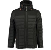 Geographical Norway - Heren Gewatteerde Jas met Softshell Details - Capuchon - Baleine - Zwart