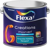 Flexa Creations - Muurverf Zijde Mat - Mengkleuren Collectie - Turquoise Holiday - 2,5 Liter