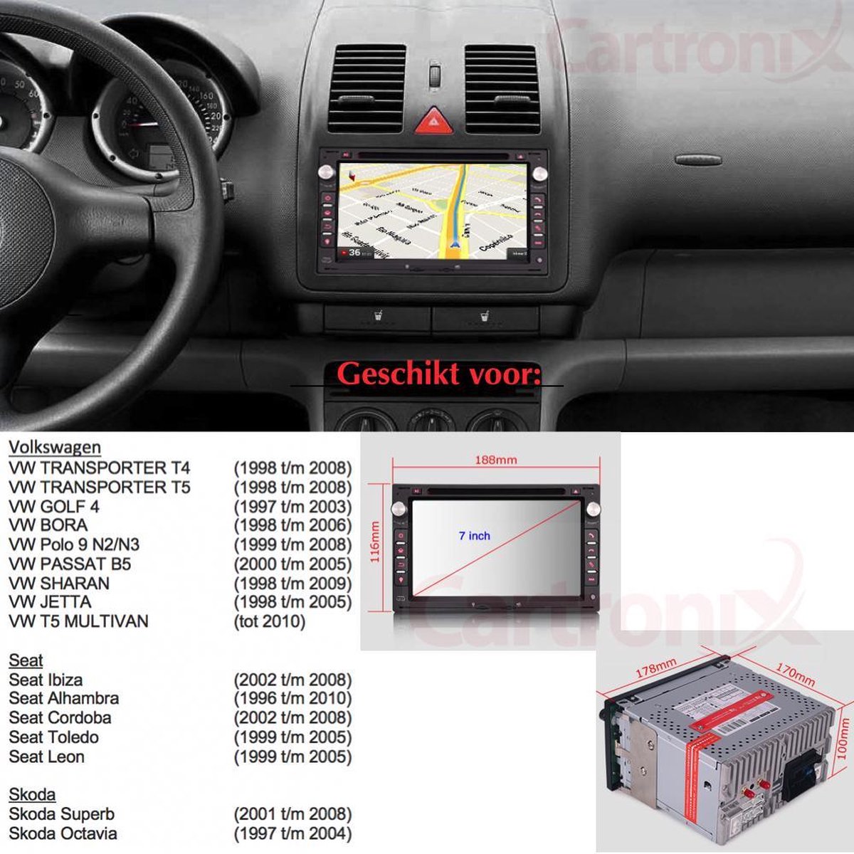 Golf 4 Autoradio, Golf 4, VW Polo, Inbouwnavigatie