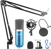 Neewer USB Microfoon set | Verstelbare arm | Streaming | Youtube | Plug & Play | Blauw