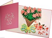 Cartes contextuelles Popcards - Carte de voeux pop-up Lily Bouquet Flowers Mother's Day Love Friendship