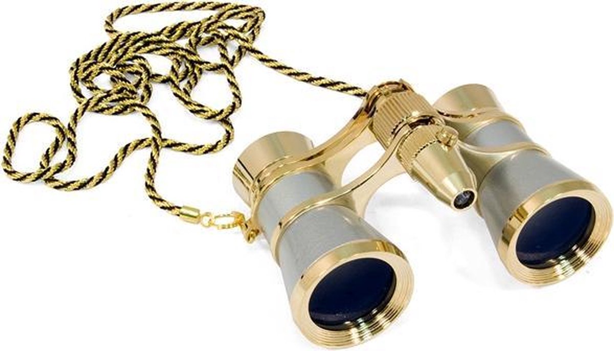 Levenhuk Broadway 325F Opera Glasses (silver, with LED light and chain)