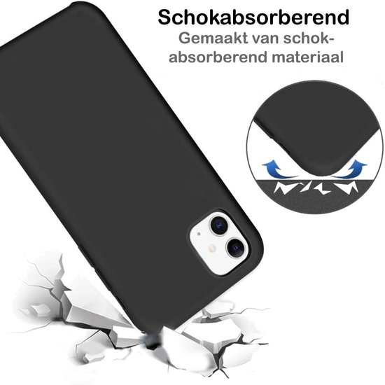 Zwart hoesje demonstreert schokabsorptie bij impact, gemaakt van schokabsorberend materiaal.
