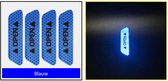 Blauwe reflecterende waarschuwing sticker voor open deur - geopende deur waarschuwing - 4 stuks
