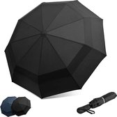 VOLCAN Stormparaplu Opvouwbaar - Stormparaplu's - Inklapbaar - Ø 105 cm - Windproof tot 100km p/u - Grote Paraplu - Automatisch - Zwart