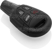 Autosleutel Hoesje geschikt voor Saab - SleutelCover - Silicone Autosleutel Cover - Sleutelhoesje Zwart