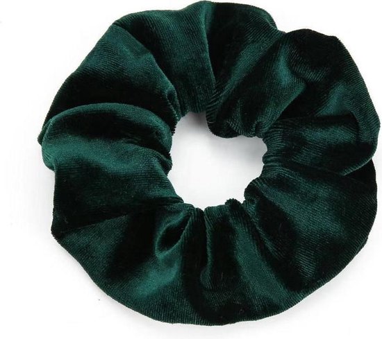 Velvet dark green scrunchie | donker groen