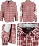 Jack Wolfskin Heren Capilano Shirt L/S Indian Red Checks Maat S