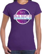 Lets Dance disco / feest t-shirt paars voor dames XL