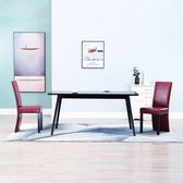 Eetkamerstoelen 2 st kunstleer wijnrood