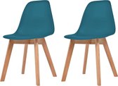 Eetkamerstoelen 2 st kunststof turquoise