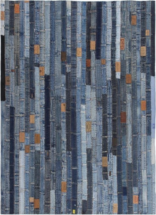 jeans tailleband patchwork 80x150 cm denim blauw | bol.com
