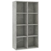 Boekenkast/dressoir 66x30x130 cm spaanplaat betongrijs