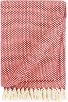 Plaid 220x250 cm katoen rood