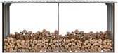 Haardhoutschuur 330x92x153 cm gegalvaniseerd staal bruin