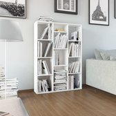 Kamerscherm/boekenkast 100x24x140 cm spaanplaat hoogglans wit