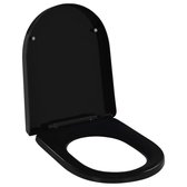 Toiletbril soft-close met quick-release ontwerp - Polypropyleen - Zwart - 45 x 35 cm