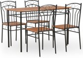 5-delig Eethoek MDF en staal bruin
