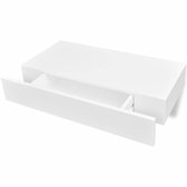 Wandplank met lade MDF zwevend voor boeken/dvd wit