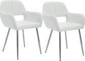 Eetkamerstoelen 2 st kunstleer wit