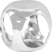 Bijzettafel 35x35x35 cm gegoten aluminium zilverkleurig