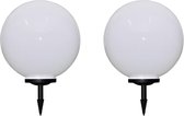 Tuinpadlampen 2 st met grondpin LED 50 cm