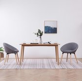 Eetkamerstoelen 2 st stof lichtgrijs