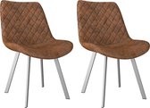Eetkamerstoelen 2 st kunstsuéde bruin