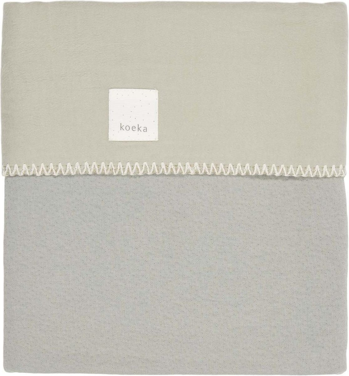 Koeka Wiegdeken Runa flanel  - groen - 75x100cm