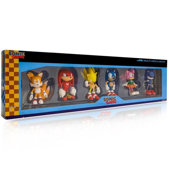 Sonic Sega Speelfiguren - Sonic en Tails actiefiguren - 7 cm 6 stuks - Tails, Knuckles, Super Sonic, Metal Sonic, Amy - Sonic Speelgoed - Sega