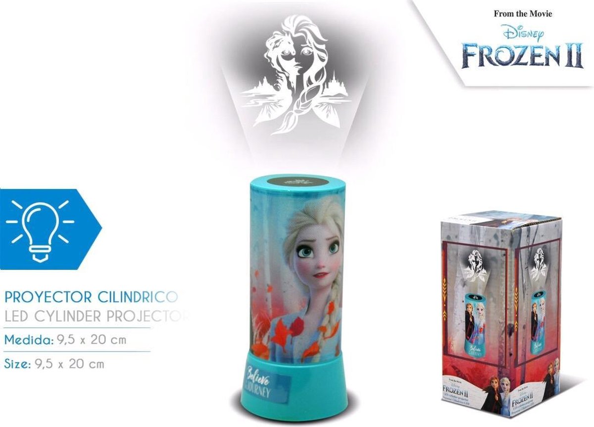 Disney Frozen - Nacht Lamp - Led - Projector - Anna en Elsa - Lamp - Blauw – foto 3