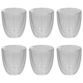 Thermoglazen voor espresso - Glas - Transparant - 6 x 6,5 cm (ø x H) - 6 st - Dubbelwandig
