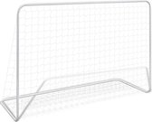 Voetbaldoel met net 182x61x122 cm staal wit