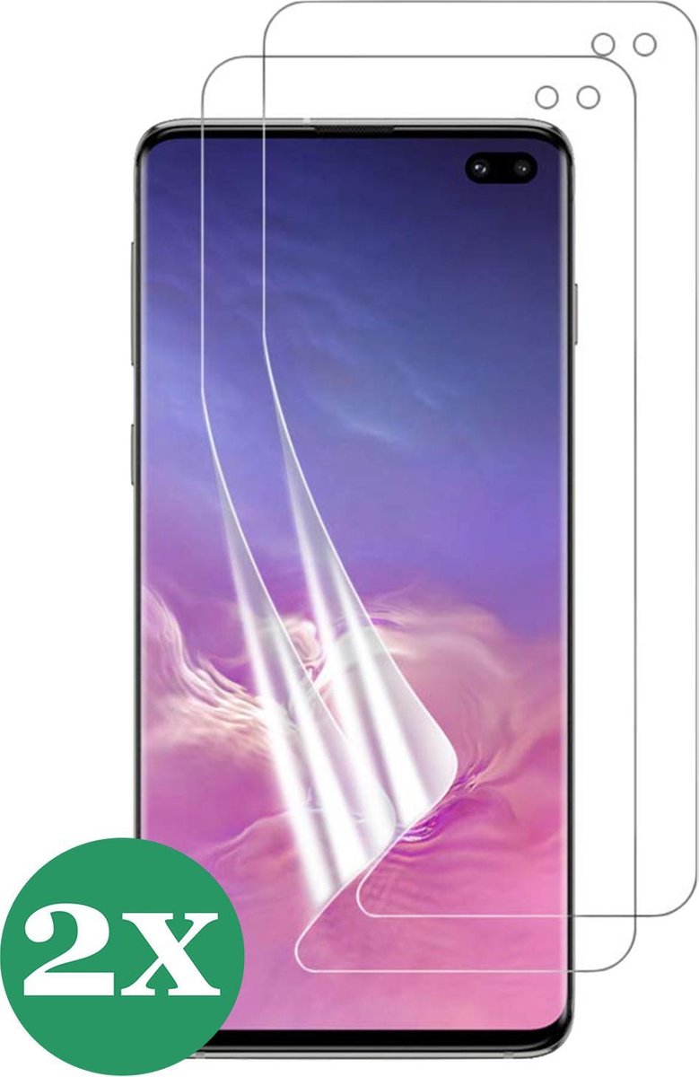 Screenprotector geschikt voor Samsung Galaxy S10 Plus - Screen Protector - 2 Stuks