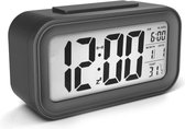 AC18 Clocks digitale wekker - Alarmklok - Inclusief temperatuurmeter - Met snooze en verlichtingsfunctie - Grijs