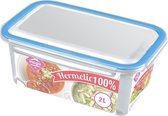 2x Contenants pour bouillon / nourriture 2 litres plastique transparent / plastique - Kiev - Contenant alimentaire hermétique / hermétique - Mealprep - Repas