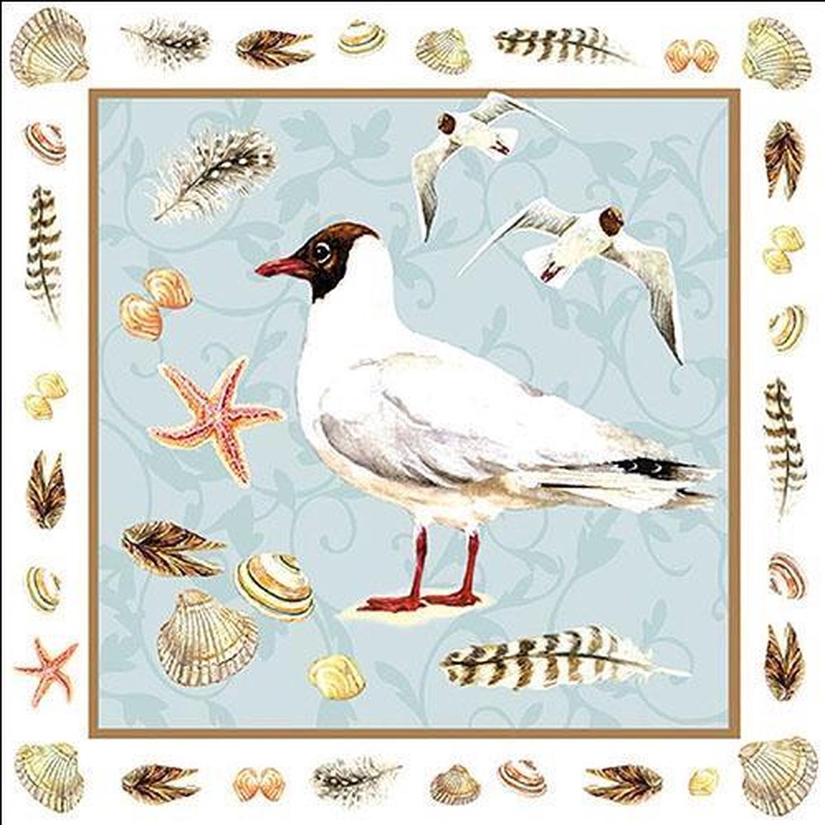 Ambiente Black-Headed Seagull Blue papieren lunch servetten