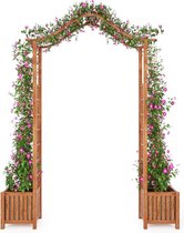 Tuinboog met plantenbak 180x40x218 cm massief acaciahout