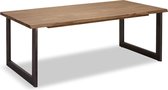 Maro eetkamertafel 100x200 cm bruin acaciahout, metaal grijs.